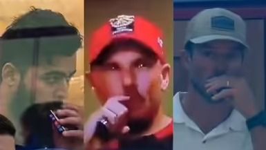 iyan parag ab de villiers aaron finch brendon McCullum kagiso rabada seen vaping