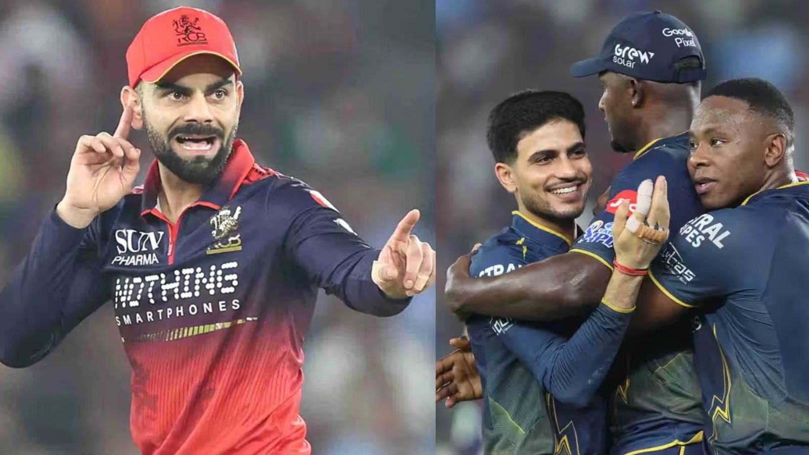 CSK के बाद अब RCB, विराट कोहली की तस्वीर शेयर कर शुभमन गिल ने कसा तंज मैच के दौरान विराट कोहली और शुभमन गिल की थोड़ी-बहुत नोक-झोंक हुई. (PC: IPL)