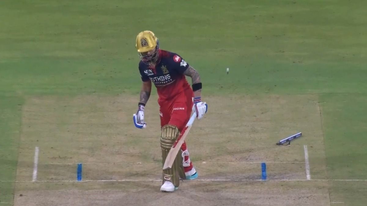 Virat Kohli during his duck.