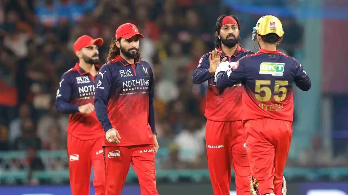 RCB players during the match against Lucknow