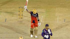 Virat Kohli after scoring a century Virat Kohli after scoring a century