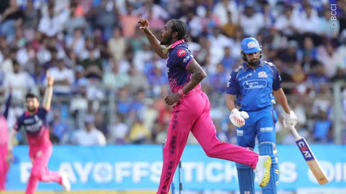 Jofra Archer after taking Rohit's wicket