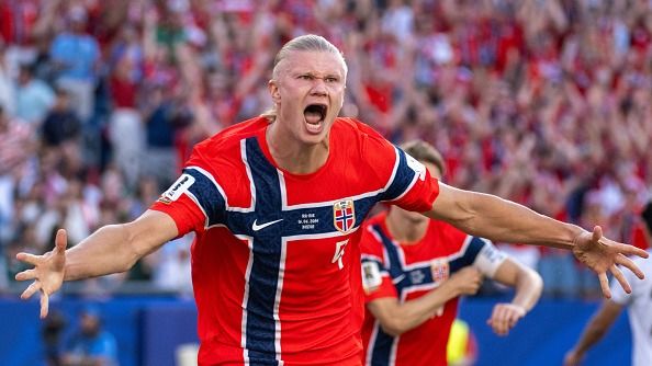 Erling Haaland #9 of Norway 
