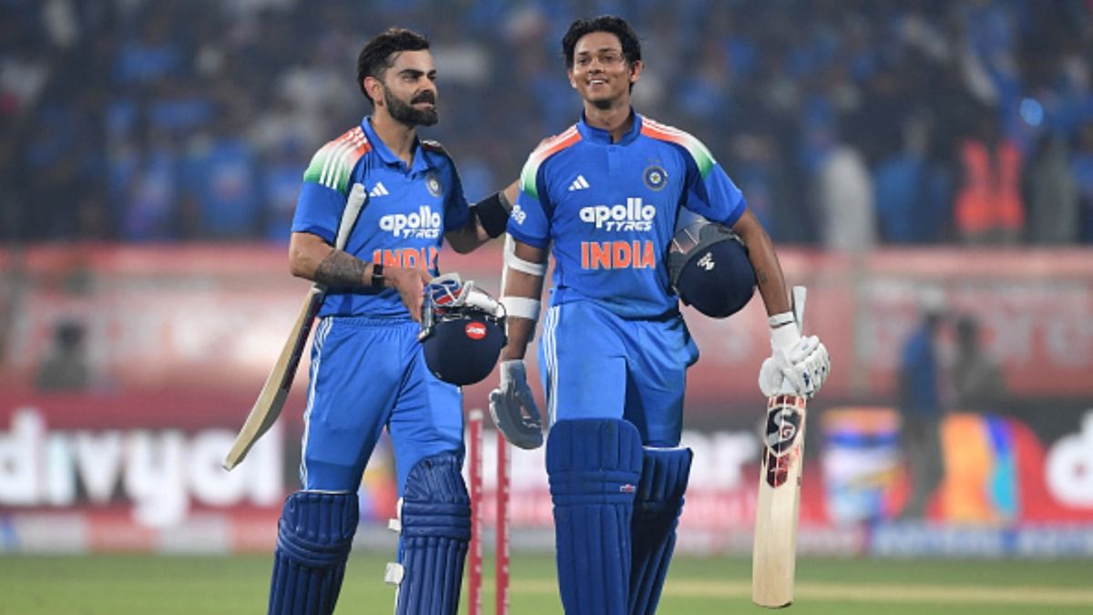 Virat Kohli and Yashasvi Jaiswal in this frame. (Getty) Virat Kohli and Yashasvi Jaiswal in this frame. (Getty)