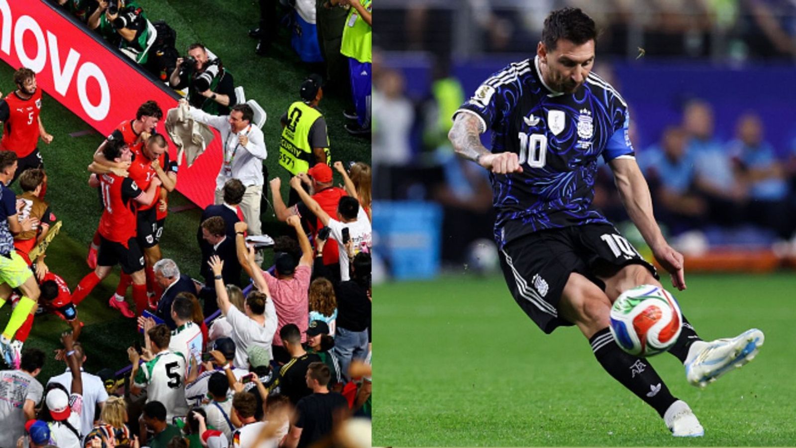 FIFA WC 2026 : सासा के आखिरी मिनट गोल से 44 साल बाद ऑस्ट्रिया ने रचा इतिहास तो मेसी ने भी अपने जादू से बनाया वर्ल्ड रिकॉर्ड नॉकआउट में जाने के बाद ऑस्ट्रिया के खिलाड़ी और दूसरी तरफ लियोनेल मेसी