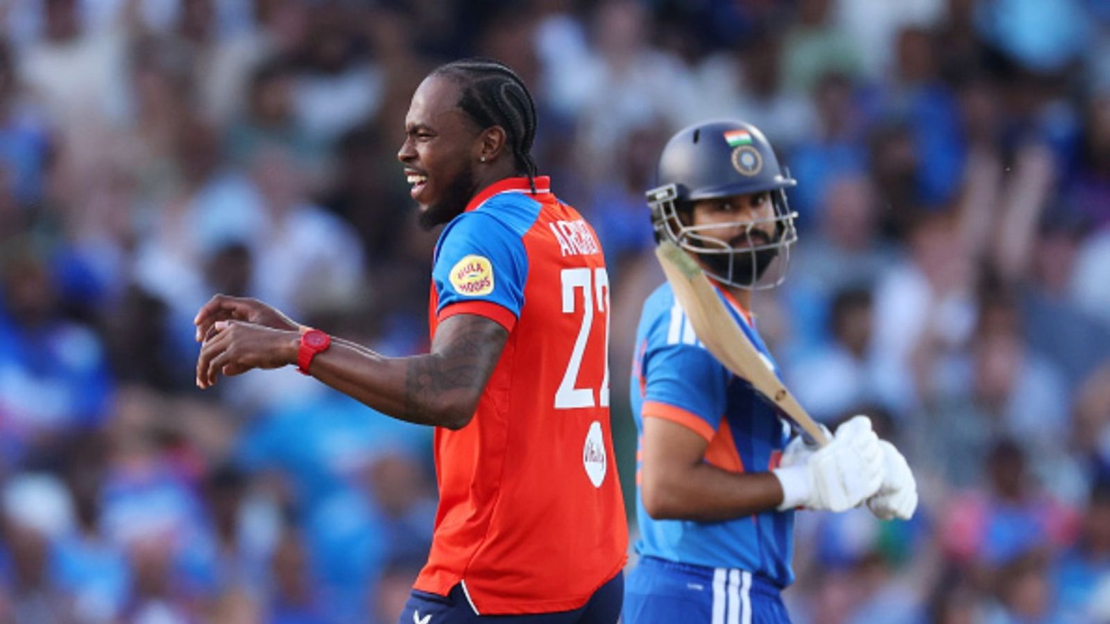 INDvsENG: भारत की T20I में सबसे बुरी हार, इंग्लैंड ने 125 रन से रौंदकर सीरीज में बनाई अजेय बढ़त जोफ्रा आर्चर ने श्रेयस अय्यर को आउट किया. (Photo: Getty)