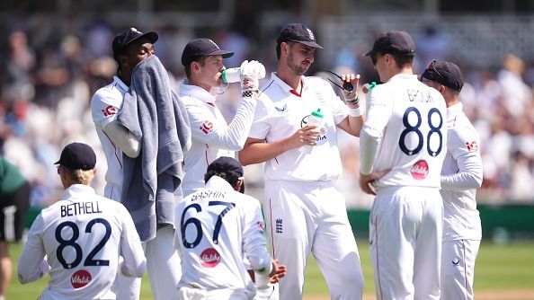 England players during a drinks