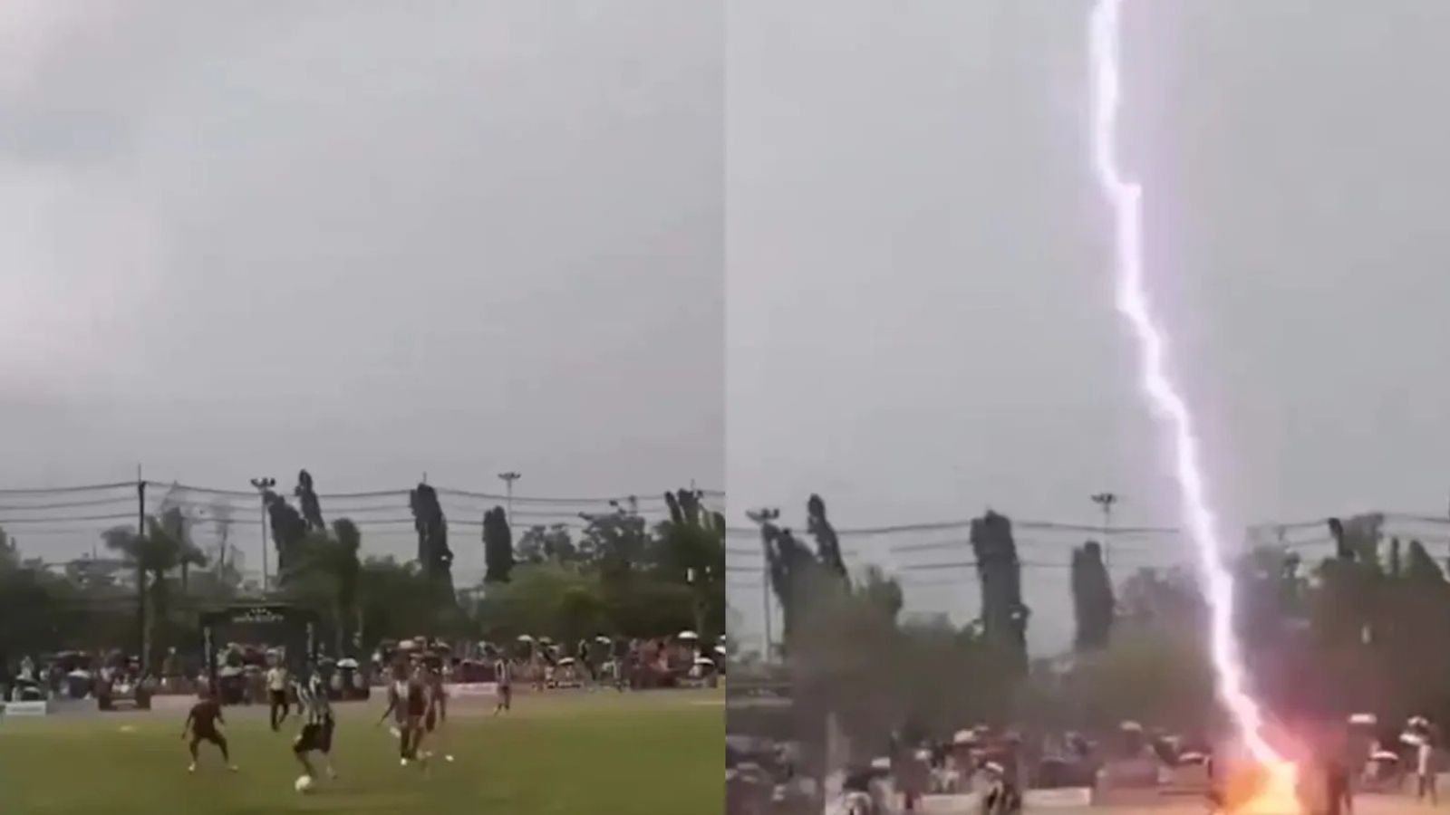 मैच के दौरान आसमान से बिजली गिरने से फुटबॉलर की मौत, कैमरे में खौफनाक घटना क़ैद, Video बिजली गिरने से 24 साल के थाई फुटबॉलर सोफवान अवाए की मौत हो गई (PC: X)
