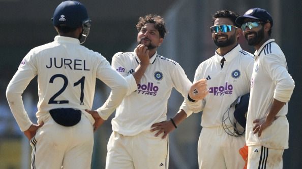 India's Rishabh Pant (2R), Ravindra Jadeja (R), Kuldeep Yadav (2L) and Dhruv Jurel (L) India's Rishabh Pant (2R), Ravindra Jadeja (R), Kuldeep Yadav (2L) and Dhruv Jurel (L)