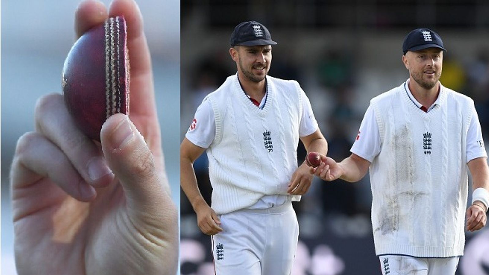 ENG vs PAK: पाकिस्तान को 171 रन पर ढेर करने के बाद रॉबिन्सन और टंग ने बीच से क्यों काट दी बॉल? Video ओली रॉबिन्सन और जोश टंग ने पाकिस्तान की पहली पारी को 171 रन पर समेट दिया. (PC: Getty)