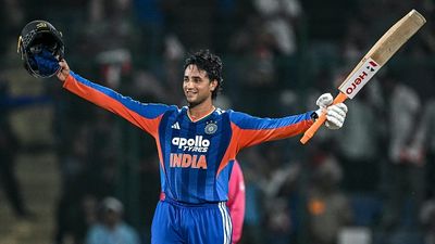 IND vs AFG : अभिषेक शर्मा के तूफ़ानी शतक से कांपा अफगानिस्तान, भारत ने किया सूपड़ा साफ India's explosive batter Abhishek Sharma in this frame. (Getty)