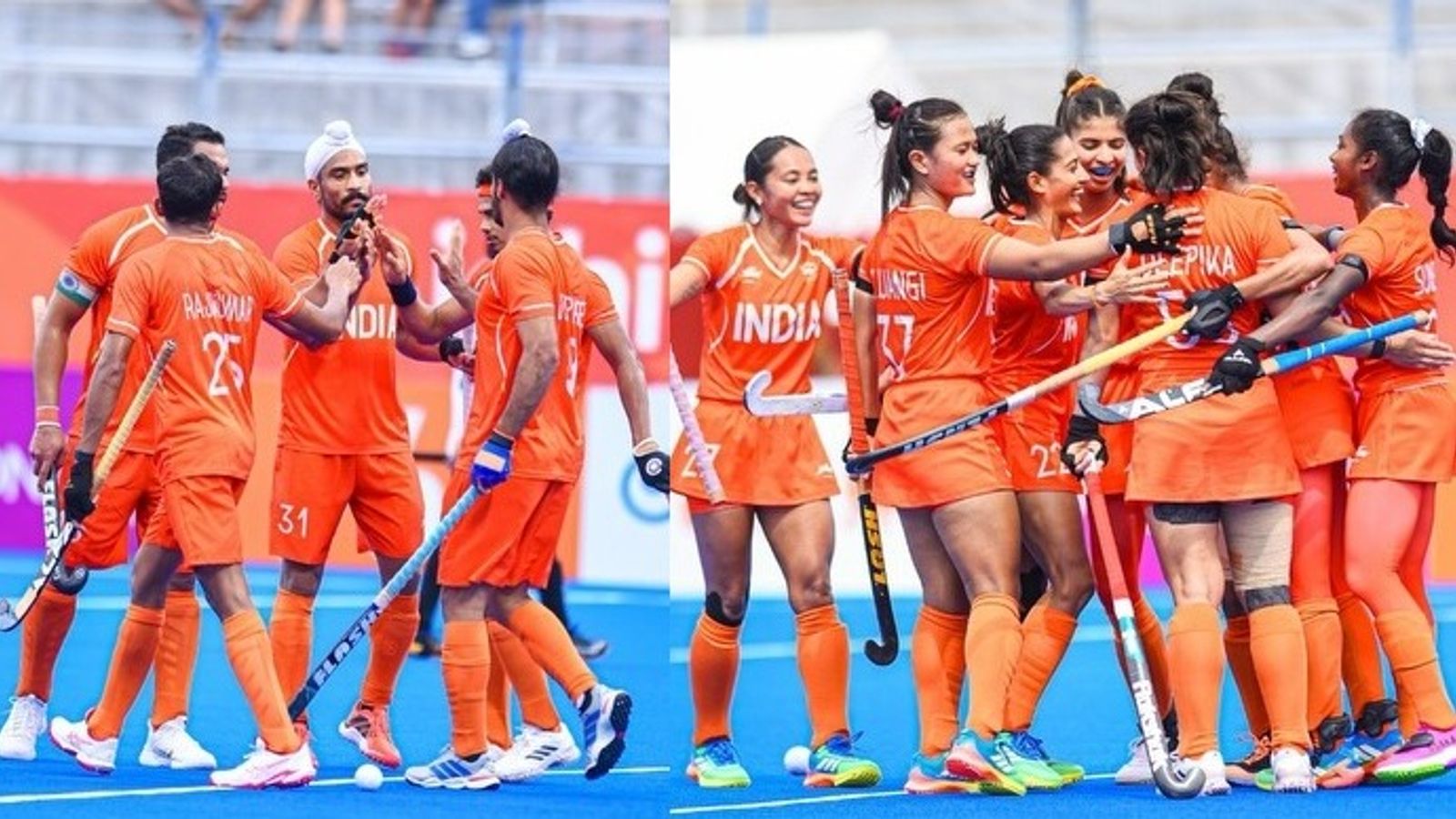 Asian games: भारत की हॉकी टीमों ने की गोलों की बारिश, महिलाओं ने 19 से तो पुरुष टीम ने 12 गोलों के अंतर से जीता मैच भारतीय महिला हॉकी टीम ने उज़्बेकिस्तान को 19-0 से हराया (PC: Hockey india instagram)