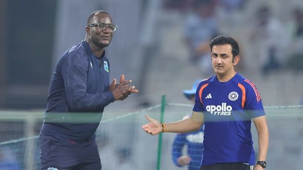 Daren Sammy, Head Coach of Team West Indies, and Gautam Gambhir, Head Coach of India