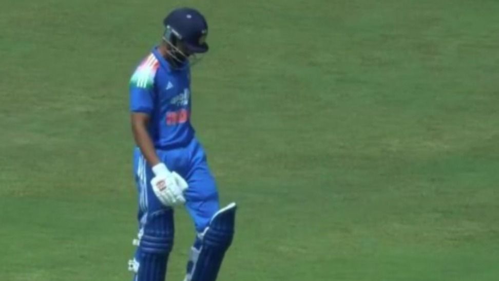 Ruturaj Gaikwad after being dismissed in the match against Australia