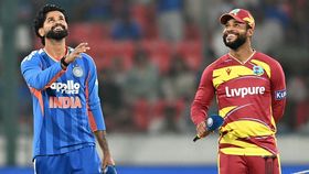Shreyas Iyer (L) and West Indies' captain Shai Hope Shreyas Iyer (L) and West Indies' captain Shai Hope
