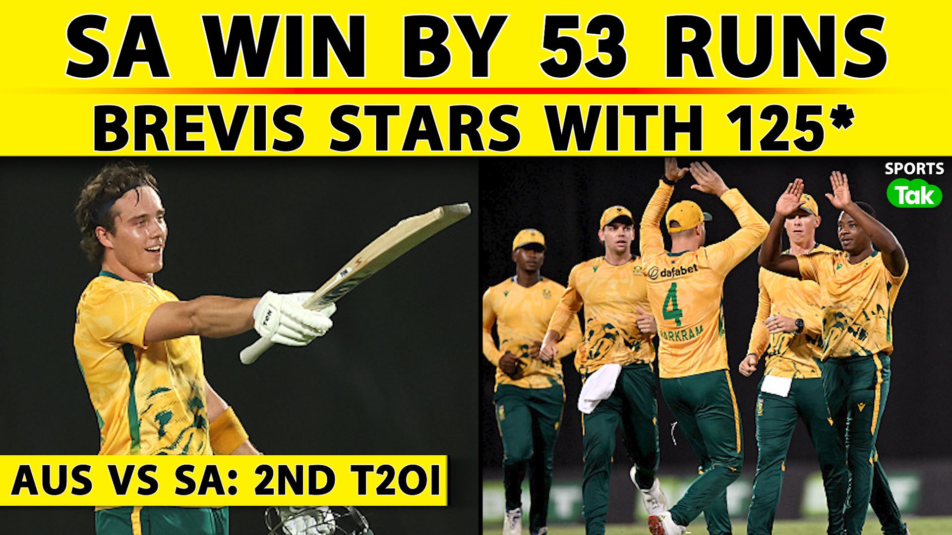 Sports Tak: Dewald Brevis's 125* powers South Afri