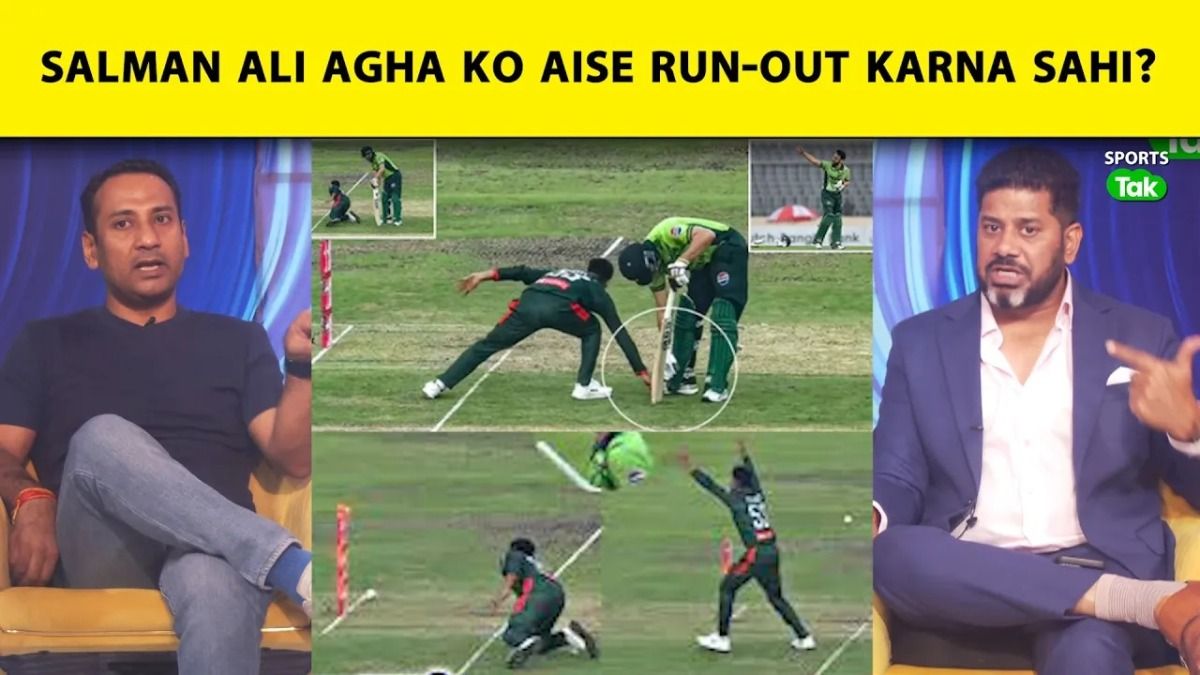 salman agha run  out 