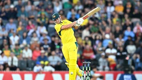 Cameron Green of Australia bats during game three of the One Day International Series between Australia and South Africa at Great Barrier Reef Arena