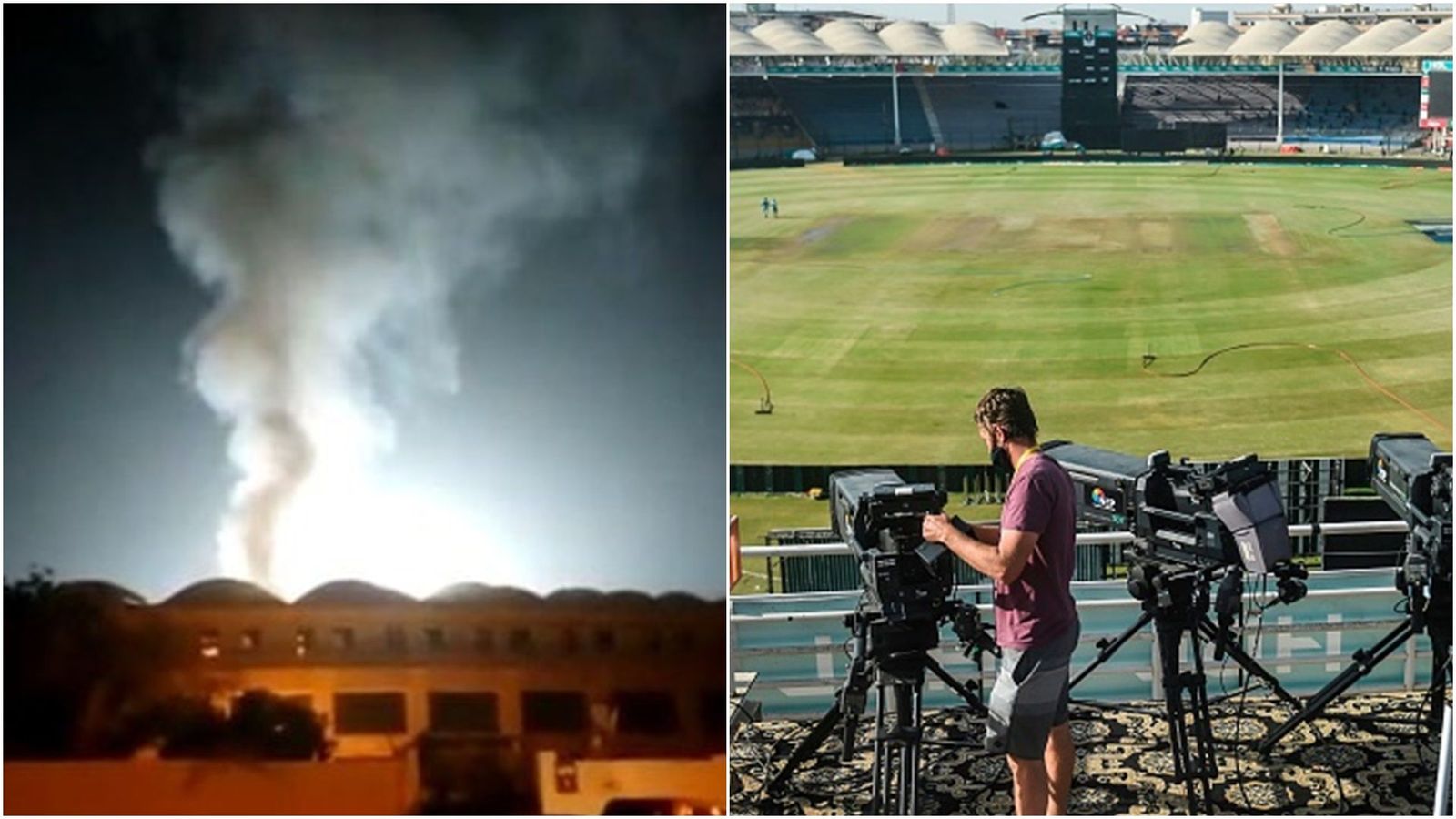 PSL 2022 opening match in trouble as fire breaks out in Karachi stadium, destroys mobile commentary box near boundary rope PSL 2022 opening match in trouble as fire breaks out in Karachi stadium, destroys mobile commentary box near boundary rope