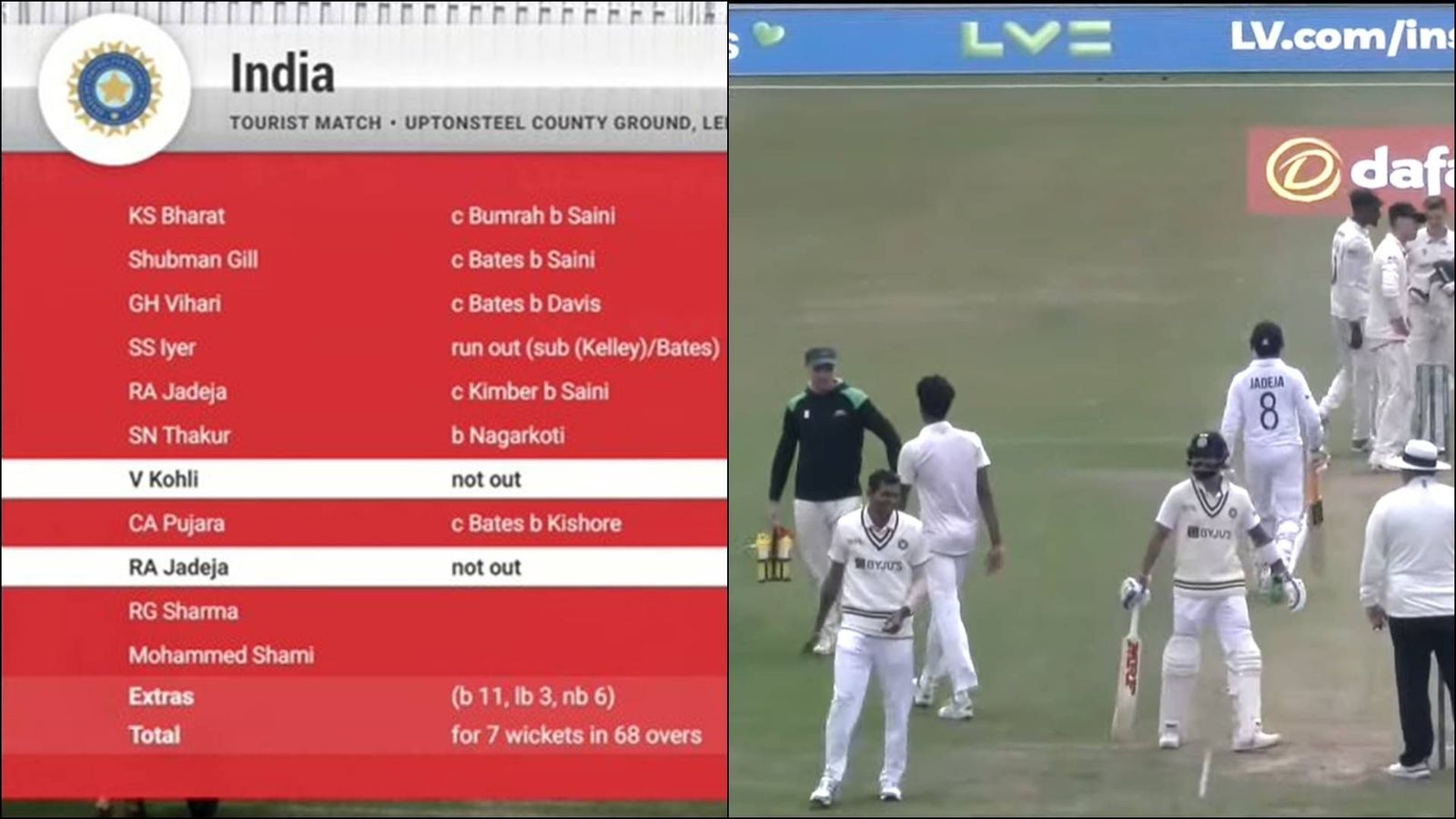 Ravindra Jadeja, Shreyas Iyer get double batting in warm-up game against Leicestershire Ravindra Jadeja, Shreyas Iyer get double batting in warm-up game against Leicestershire