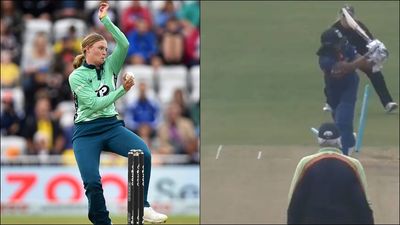 WATCH: 18-year-old English pacer takes hat-trick against India Women, bags 6/18 in T20 game SportsTak