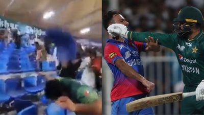 Watch: Agitated Afghanistan fans throw chairs at Pakistan supporters, Shoaib Akhtar reacts SportsTak