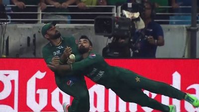 WATCH: Shadab Khan's nasty collision with Asif Ali converts easy catch into a six SportsTak