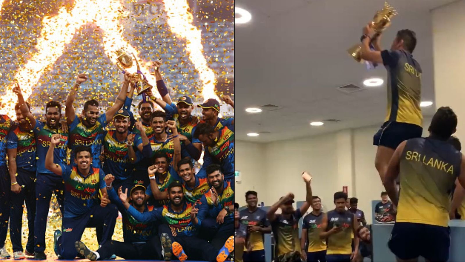 Watch: Buoyant Sri Lankan players dance, sing and rejoice to celebrate Asia Cup 2022 triumph Watch: Buoyant Sri Lankan players dance, sing and rejoice to celebrate Asia Cup 2022 triumph