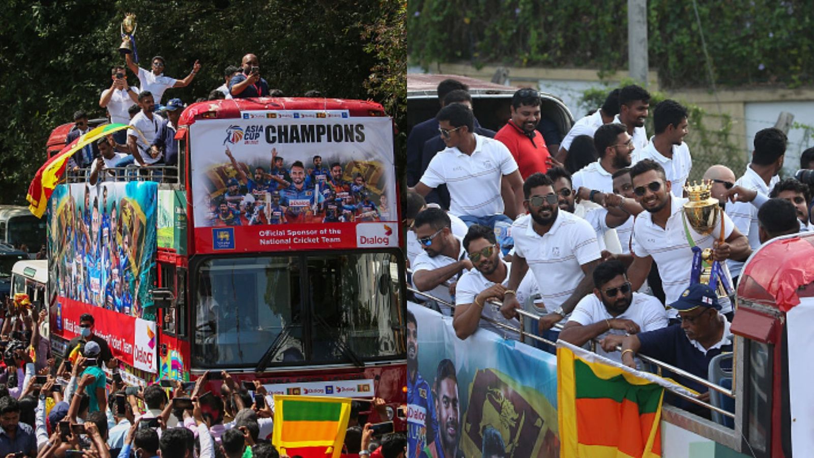 Watch: Asia Cup champions Sri Lanka receive heroes welcome, thousands of fans throng streets Watch: Asia Cup champions Sri Lanka receive heroes welcome, thousands of fans throng streets