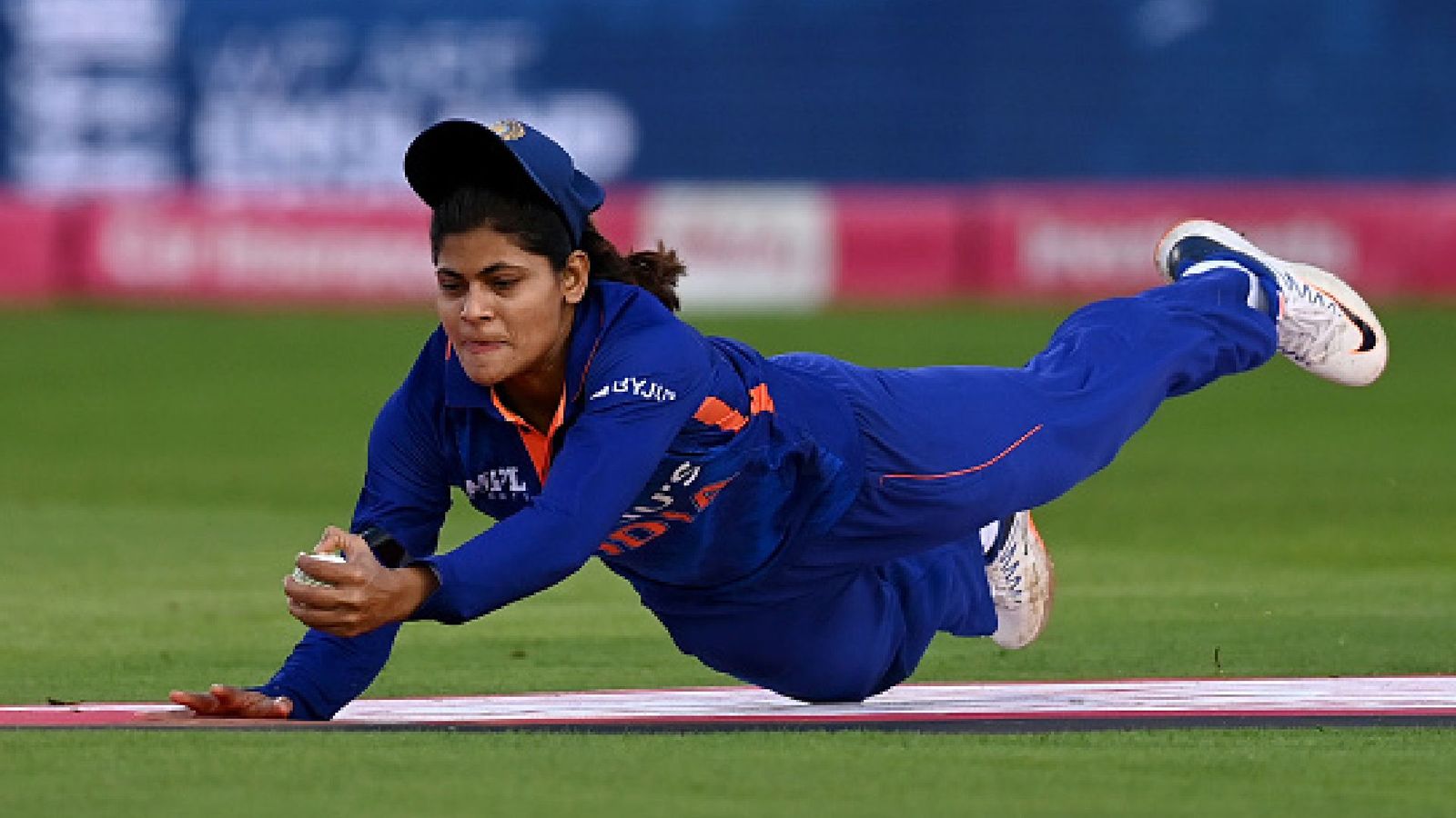 Watch: Radha Yadav leaves onlookers stunned with acrobatic catch during India Women vs England Women 2nd T20I Watch: Radha Yadav leaves onlookers stunned with acrobatic catch during India Women vs England Women 2nd T20I