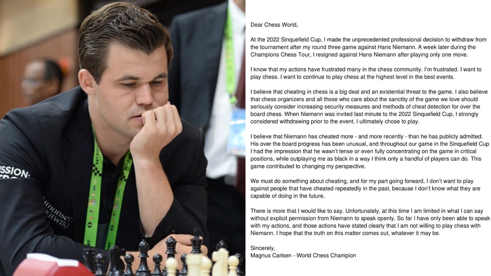 'Not willing to play chess...': Disgruntled chess champion Magnus Carlsen makes stunning revelation in social media statement 'Not willing to play chess...': Disgruntled chess champion Magnus Carlsen makes stunning revelation in social media statement