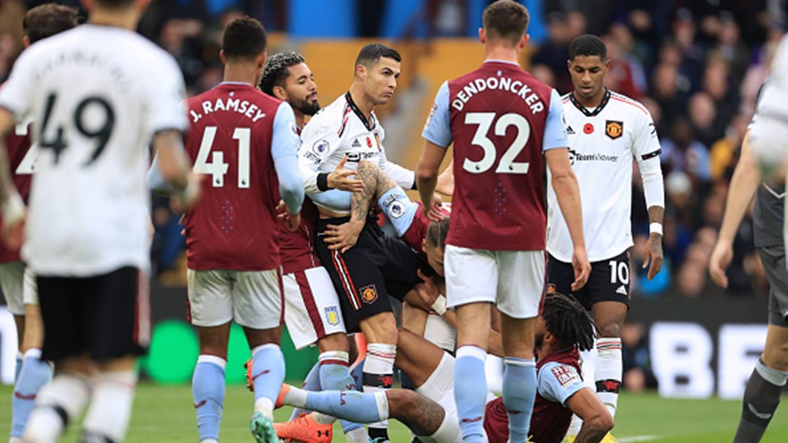 Watch: Ronaldo's fight with Aston Villa defender Mings on a frustrating day for Red Devils gives street brawl vibe Watch: Ronaldo's fight with Aston Villa defender Mings on a frustrating day for Red Devils gives street brawl vibe