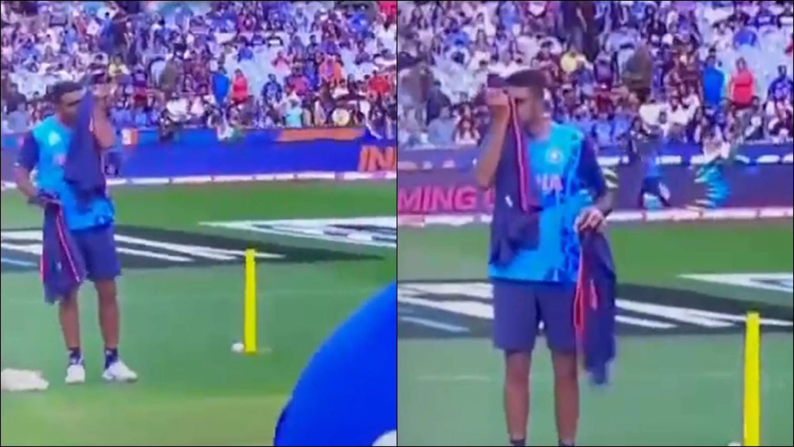 Watch: R Ashwin smells sweatshirt to identify if it's his as Rohit Sharma talks after winning toss against Zimbabwe Watch: R Ashwin smells sweatshirt to identify if it's his as Rohit Sharma talks after winning toss against Zimbabwe
