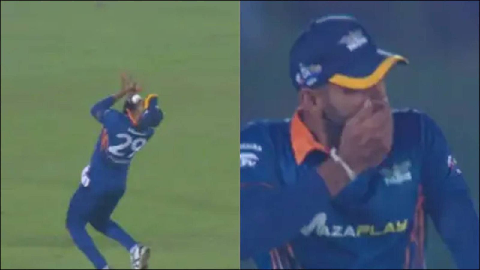 Sri Lankan all-rounder Chamika Karunaratne loses four teeth while taking a catch, gets hospitalised Sri Lankan all-rounder Chamika Karunaratne loses four teeth while taking a catch, gets hospitalised