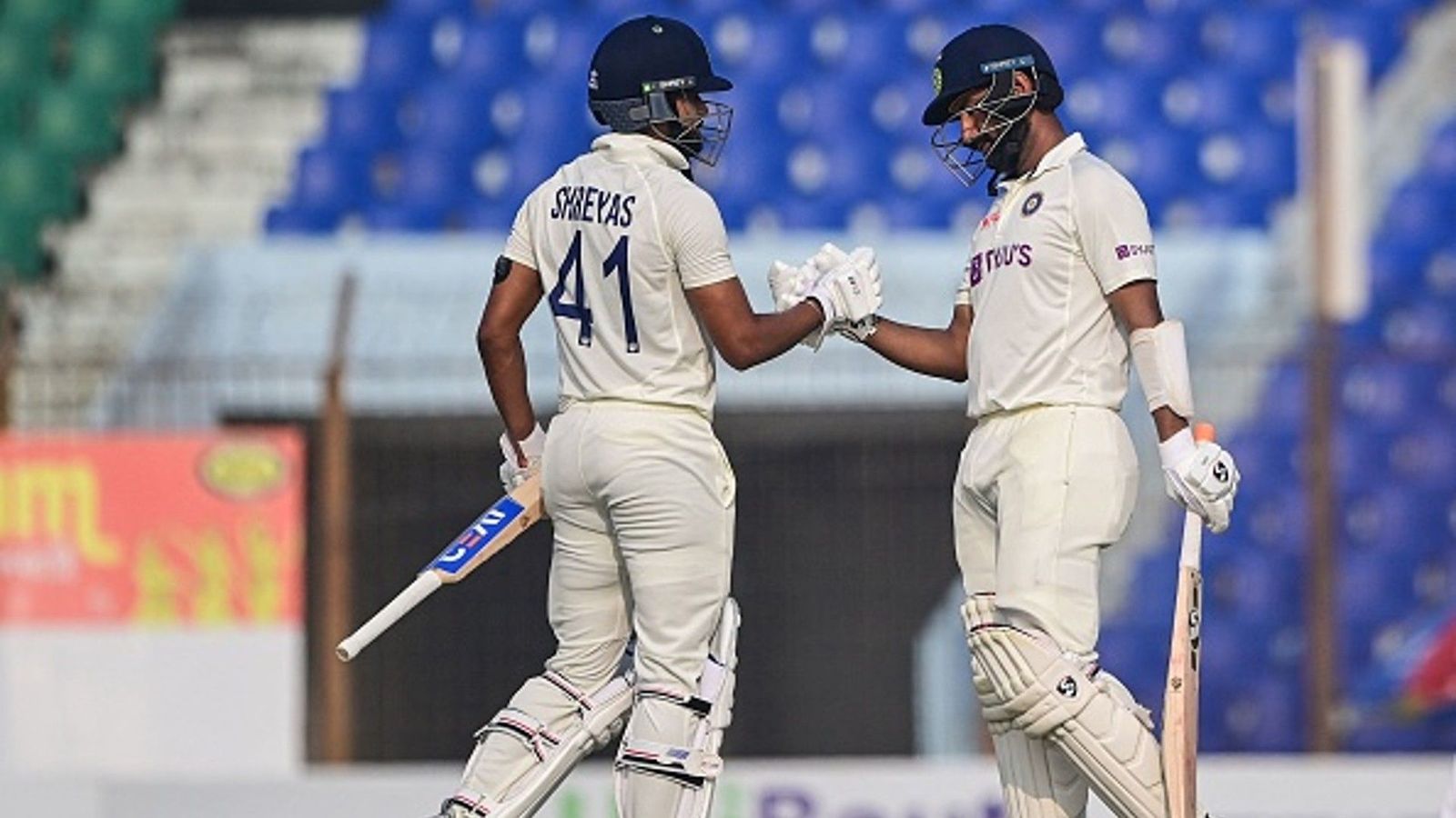 Ind vs Ban, 1st Test: Shreyas' unbeaten 82 and Pujara's sturdy 90 rescue India from precarious position after Day 1's play Ind vs Ban, 1st Test: Shreyas' unbeaten 82 and Pujara's sturdy 90 rescue India from precarious position after Day 1's play