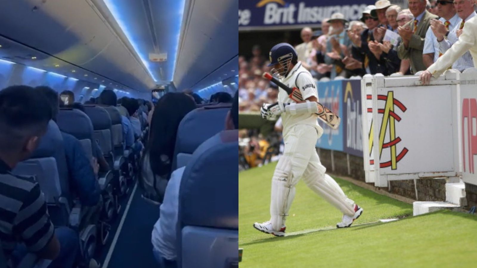 Watch: Chants of 'Sachin, Sachin' echo inside airplane after 'God of Cricket' boards flight; Tendulkar's reaction is priceless Watch: Chants of 'Sachin, Sachin' echo inside airplane after 'God of Cricket' boards flight; Tendulkar's reaction is priceless
