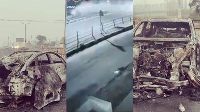 Car crashed into divider and burnt into ashes: Heart-wrenching CCTV footage of Rishabh Pant's accident SportsTak