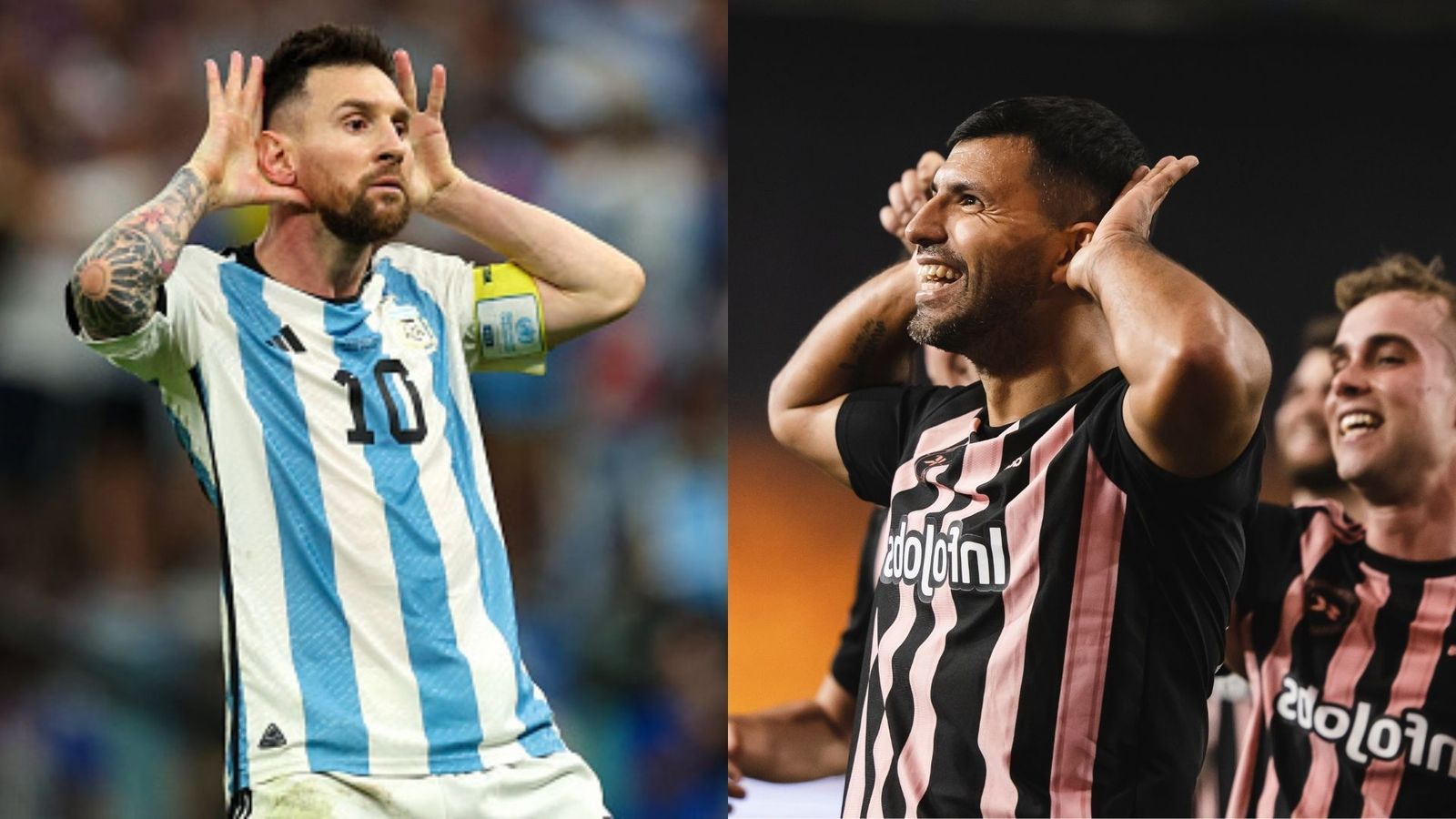 Sergio Aguero pays tribute to World Cup winner Lionel Messi with celebration in former teammate's 7-a-side tournament Sergio Aguero pays tribute to World Cup winner Lionel Messi with celebration in former teammate's 7-a-side tournament