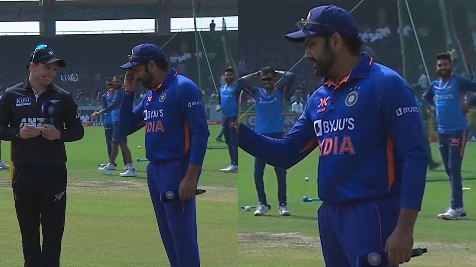 IND vs NZ: Rohit Sharma wins toss and forgets what to do in hilarious brain fade moment, watch Chahal's epic reaction IND vs NZ: Rohit Sharma wins toss and forgets what to do in hilarious brain fade moment, watch Chahal's epic reaction