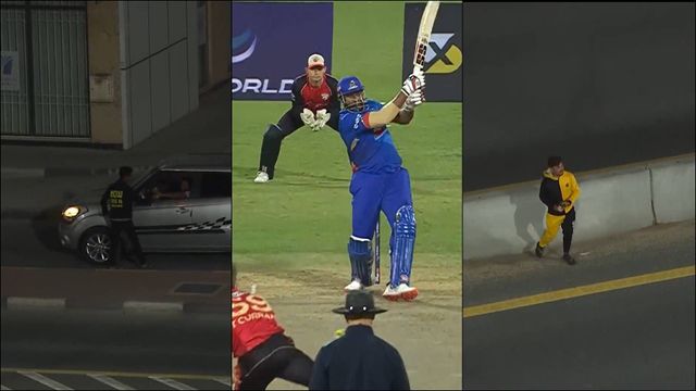 Watch: Kieron Pollard hits massive six out of stadium, fan picks up ball on the street and leaves while other returns Watch: Kieron Pollard hits massive six out of stadium, fan picks up ball on the street and leaves while other returns