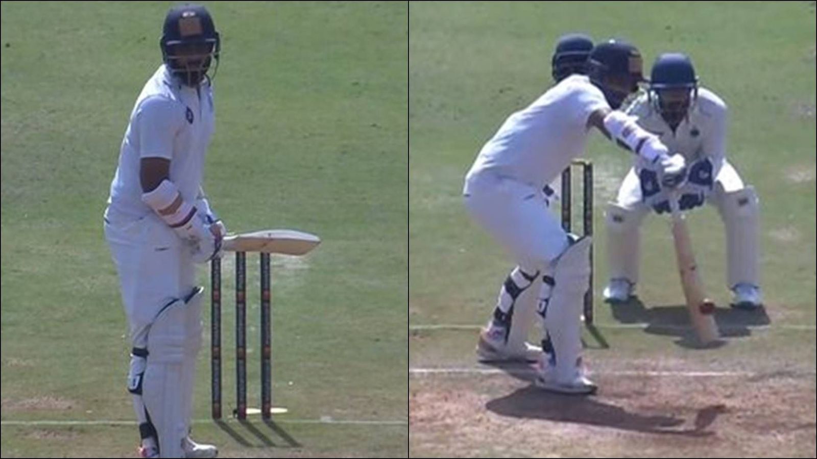 Watch: Hanuma Vihari turns left-hander, bats with fractured wrist in Ranji Trophy quarter-final Watch: Hanuma Vihari turns left-hander, bats with fractured wrist in Ranji Trophy quarter-final