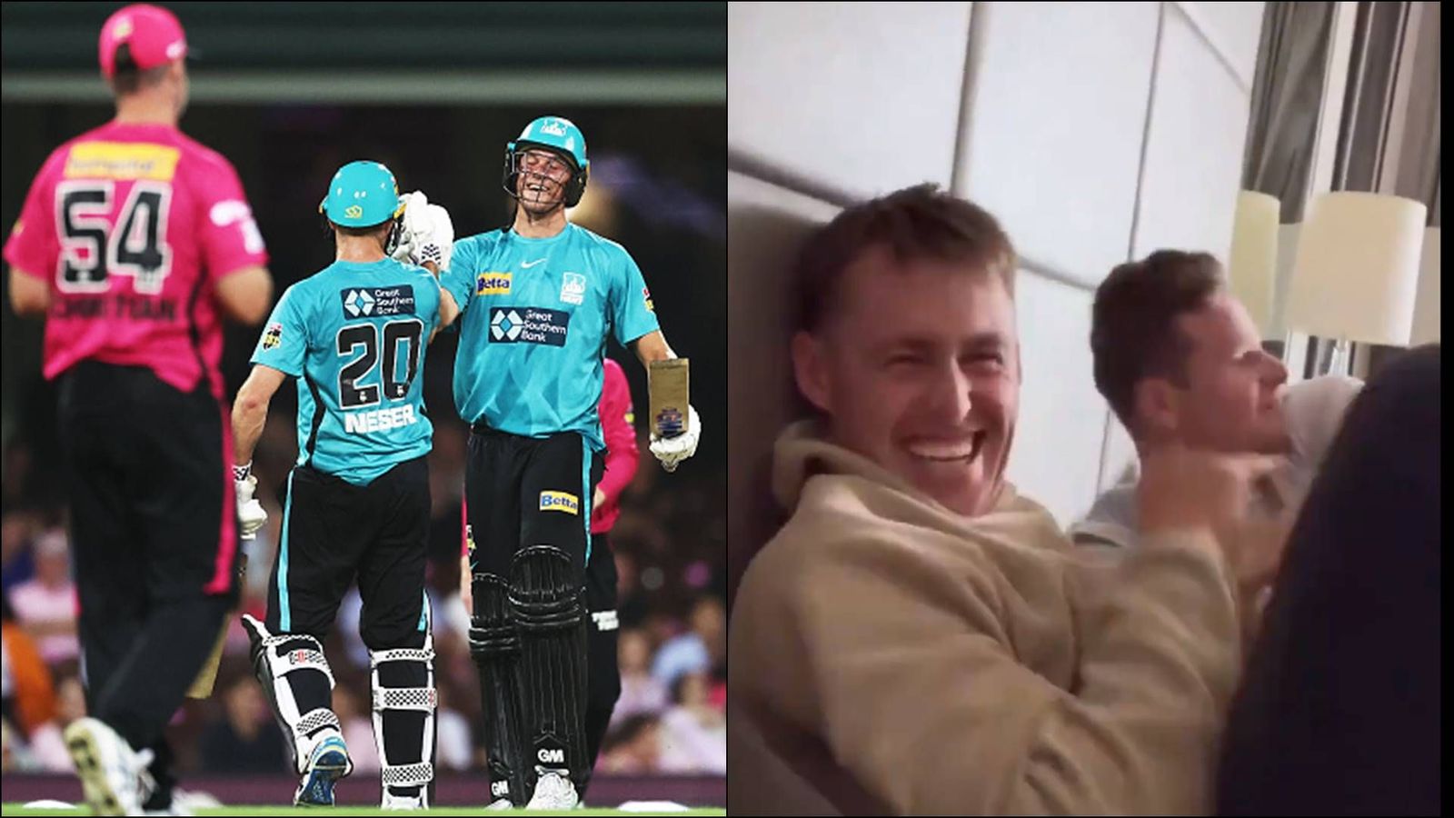 Watch: Marnus Labuschagne teases teammate Steve Smith as his BBL side Brisbane Heat knock out Sydney Sixers Watch: Marnus Labuschagne teases teammate Steve Smith as his BBL side Brisbane Heat knock out Sydney Sixers