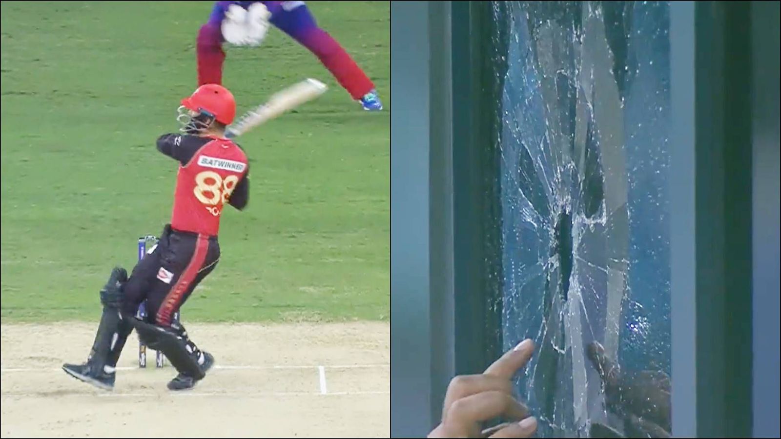 Watch: UAE batter Rohan Mustafa's monstrous six in ILT20 shatters window at Dubai Stadium Watch: UAE batter Rohan Mustafa's monstrous six in ILT20 shatters window at Dubai Stadium