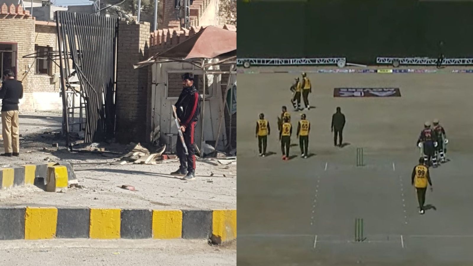 Quetta blast: PSL exhibition match between Babar, Sarfaraz's teams briefly stopped after explosion hits police headquarters Quetta blast: PSL exhibition match between Babar, Sarfaraz's teams briefly stopped after explosion hits police headquarters