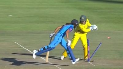 Watch: Harmanpreet's weird dismissal leaves India in a state of shock during crucial semis clash vs Australia SportsTak