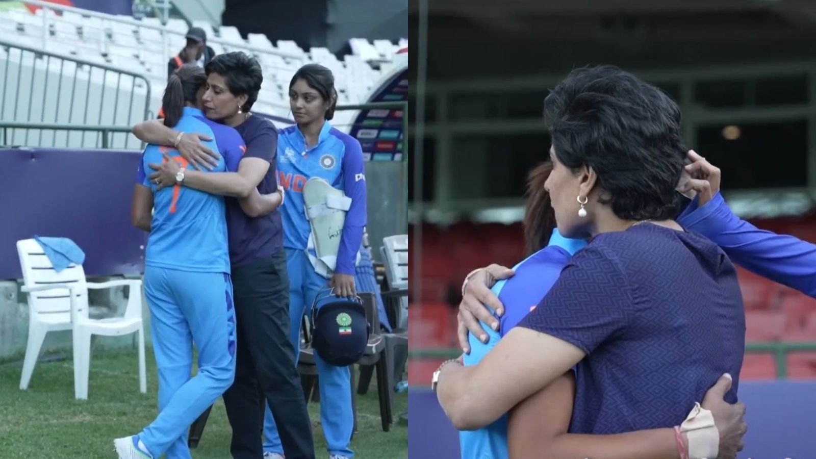Watch: Harmanpreet Kaur cries inconsolably as Anjum Chopra tries to comfort Indian captain Watch: Harmanpreet Kaur cries inconsolably as Anjum Chopra tries to comfort Indian captain