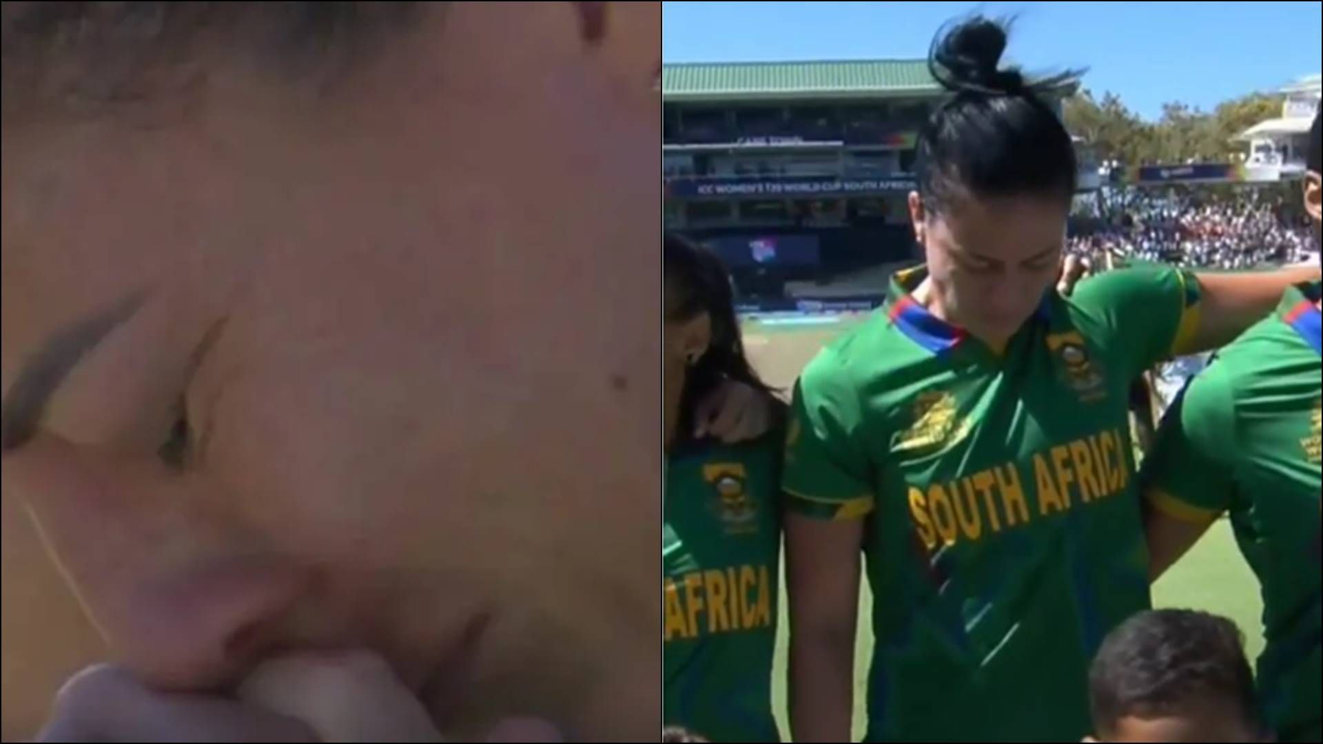 Watch: Marizanne Kapp gets emotional during South Africa's national anthem in women's T20 World Cup final SportsTak