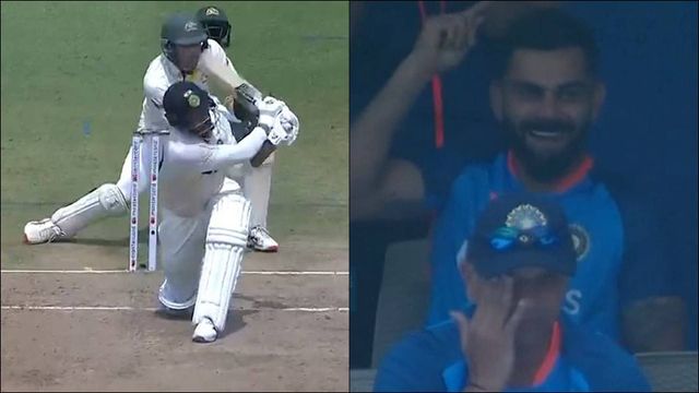 Watch: Virat Kohli's priceless reaction in dressing room as Umesh Yadav equals his Test sixes tally on dusty Indore pitch Watch: Virat Kohli's priceless reaction in dressing room as Umesh Yadav equals his Test sixes tally on dusty Indore pitch
