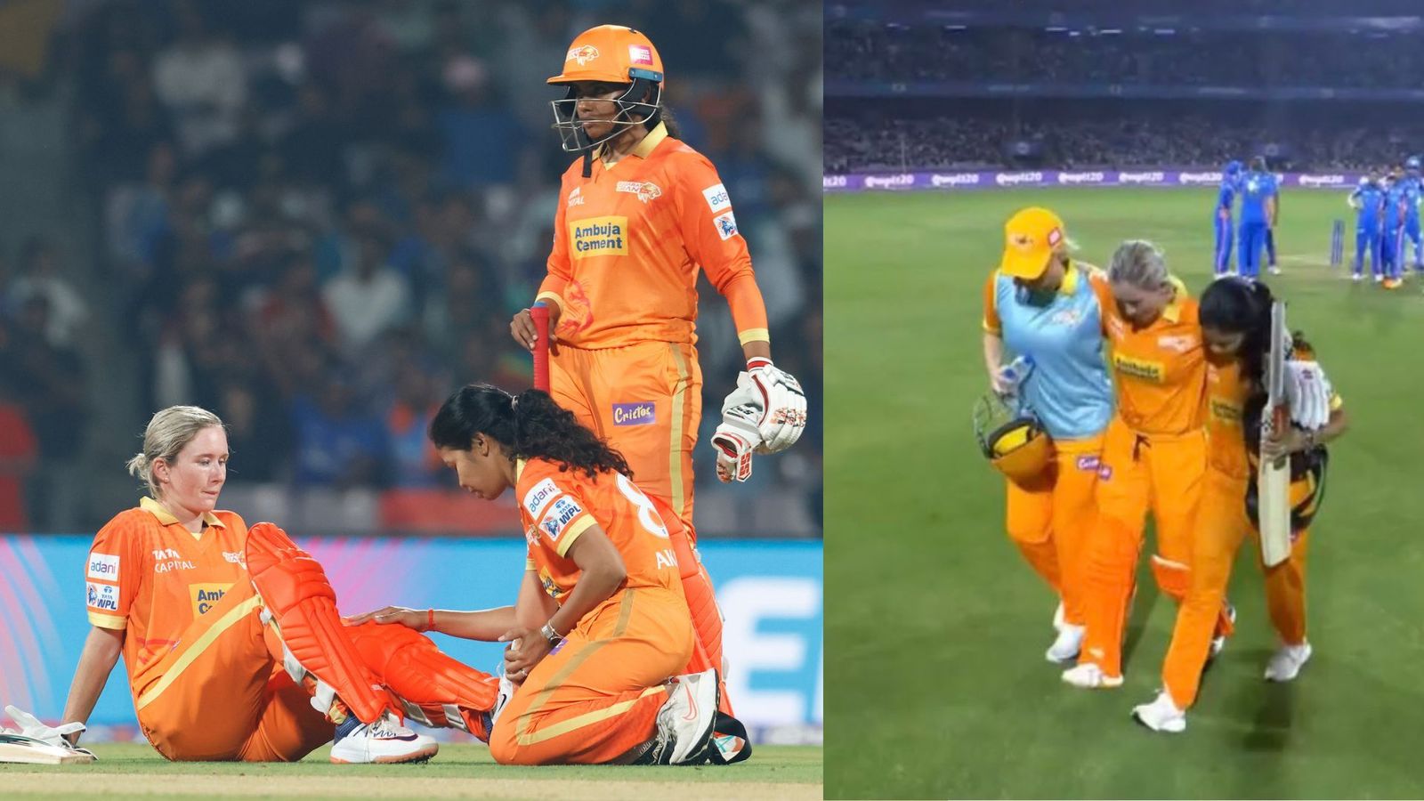 WPL 2023: Gujarat Giants skipper Beth Mooney helped off the field by teammates four balls into 208-run chase WPL 2023: Gujarat Giants skipper Beth Mooney helped off the field by teammates four balls into 208-run chase