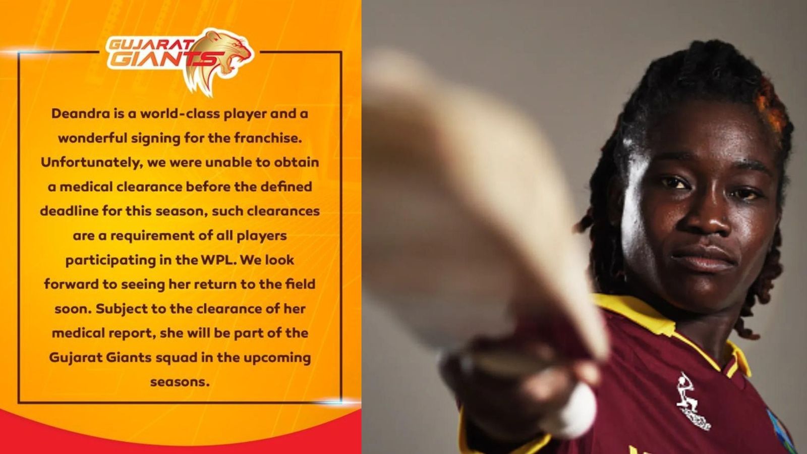 WPL 2023: Following controversial tweet, Gujarat Giants clarify reason behind Dottin's omission from opening match loss WPL 2023: Following controversial tweet, Gujarat Giants clarify reason behind Dottin's omission from opening match loss